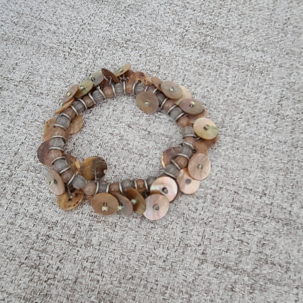 Bracelet brown shell stretch - Picture 2 of 2